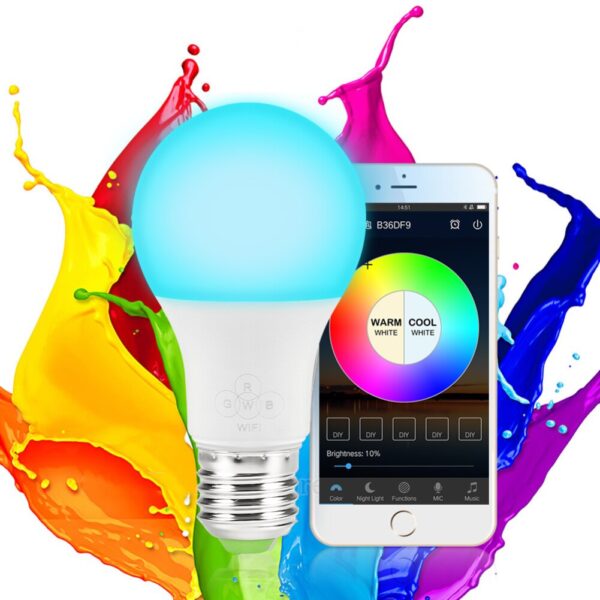 4 5W Smart WiFi Bulb LED Light RGB Magic Light Bulbs Lights Compatible with Alexa Google 2
