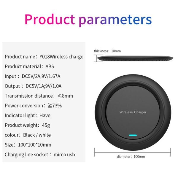 5W Qi Wireless Charger Charging Pad For iPhone 8 Plus 11 XR MAX Samsung Galaxy S9 2