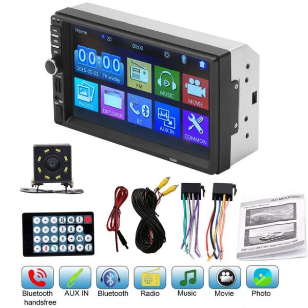 7018B 2 Car Multimedia Audio Player Stereo Radio Touch Screen HD MP5 Player Support Bluetooth Camera 1.jpg 640x640 1