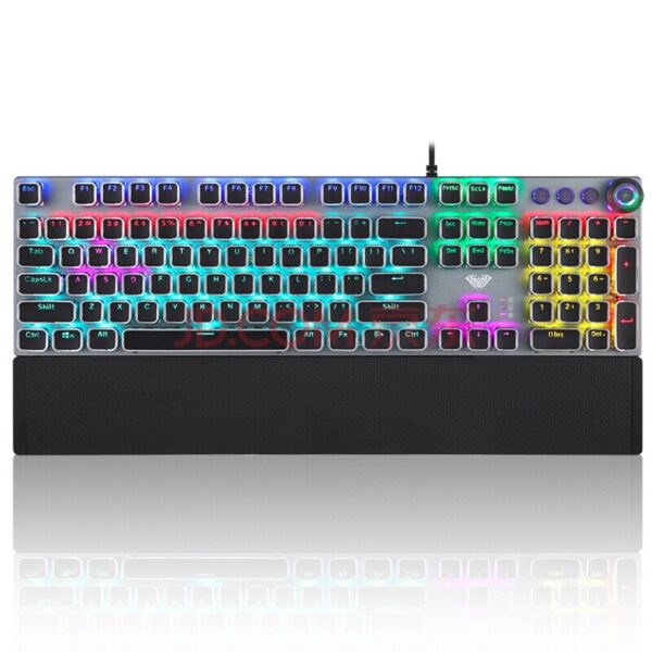 AULA F2088 Gaming Mechanical Keyboard 108 Keys Wired Backlit Metal Anti ghosting for Computer PC 3
