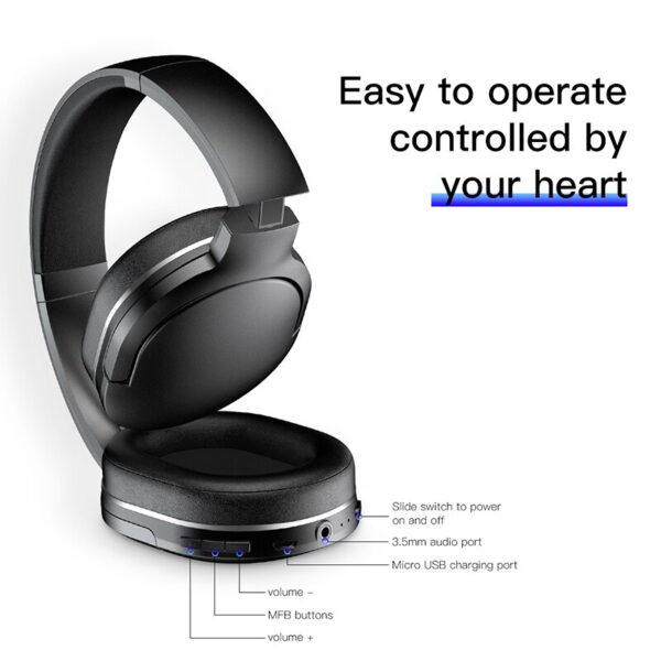 Baseus D02 Bluetooth Headphone Portable Earphone Bluetooth Headset Stereo Wireless Headphones With Microphone For Phone Computer 5