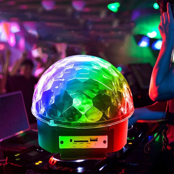 Bluetooth LED DJ Disco Light Sound Control Stage Lights RGB Magic Crystal Ball Lamp Projector Effect 4