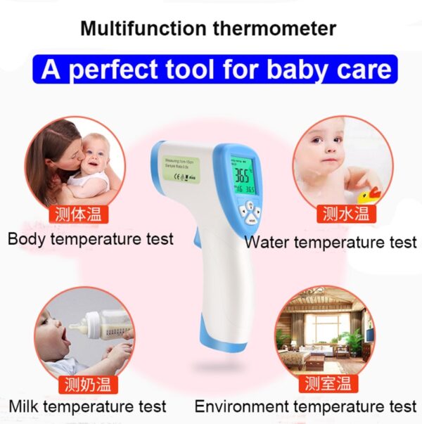 Digital Infrared Thermometer Non Contact Portable Laser Temperature Instrument with LCD Backlight Display Temperature Tester 3