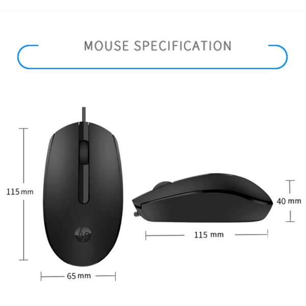 HP M10 Wired Optical USB Portable Ergonomic Design Computer Mouse Business Office Matte Texture Mini Mouse 3