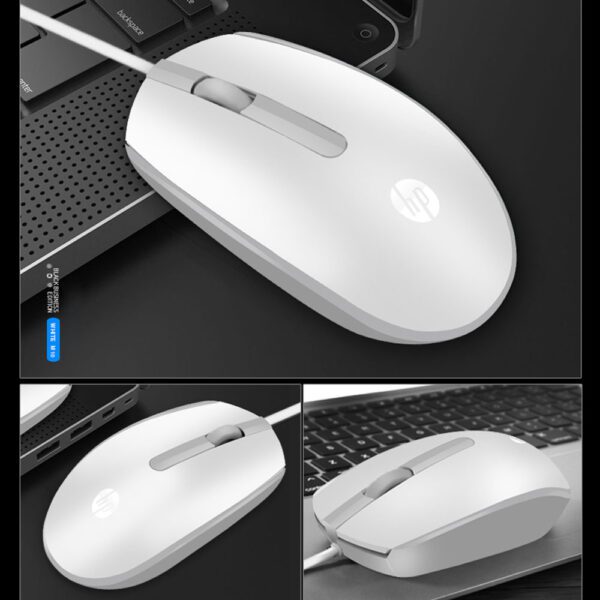 HP M10 Wired Optical USB Portable Ergonomic Design Computer Mouse Business Office Matte Texture Mini Mouse 5