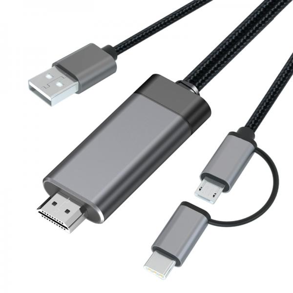 NEW MiraSn LD29 3 In 1 Type C Micro USB to HDMI Cable for Android Phone
