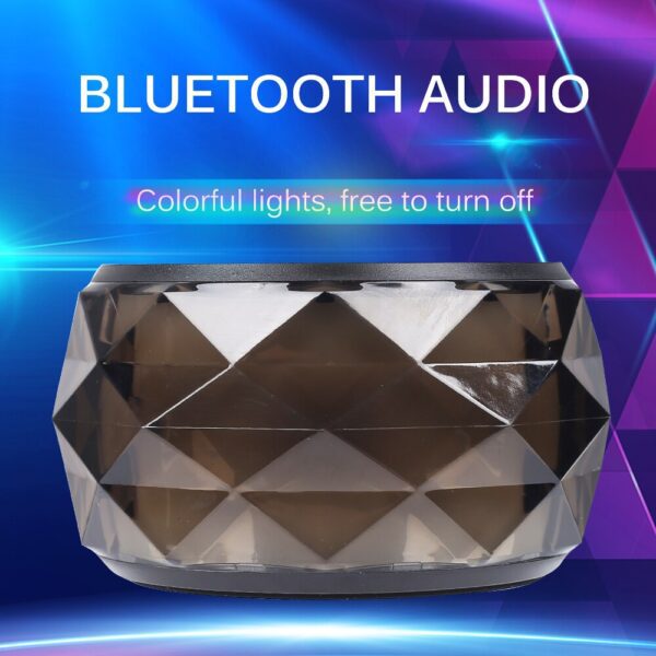 New Mini Wireless Bluetooth Speaker Smart Crystal Diamond LED Stereo Colorful Light TF USB Subwoofer Audio 3