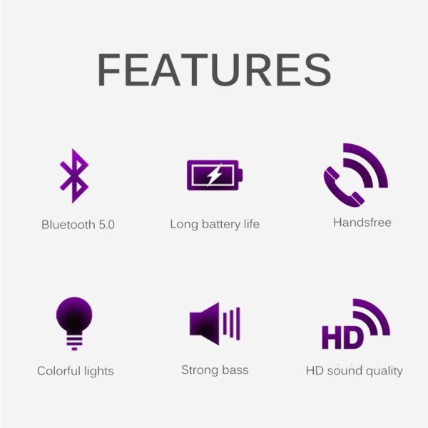 New Mini Wireless Bluetooth Speaker Smart Crystal Diamond LED Stereo Colorful Light TF USB Subwoofer Audio 5