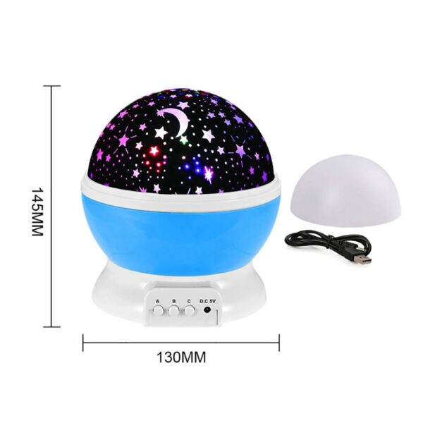 Romantic Dream Rotating Projection Lamp USB LED Night Light Sky Moon Star Master Projector for Kids 3