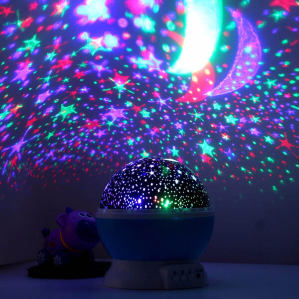 Romantic Dream Rotating Projection Lamp USB LED Night Light Sky Moon Star Master Projector for Kids 5