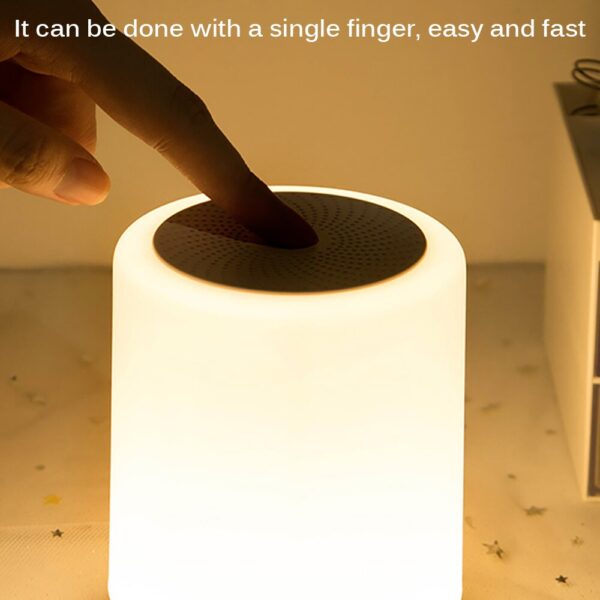 Small Night Light With Bluetooth Speaker Portable Wireless TF Card Bluetooth Speaker Touch Control Color LED 3