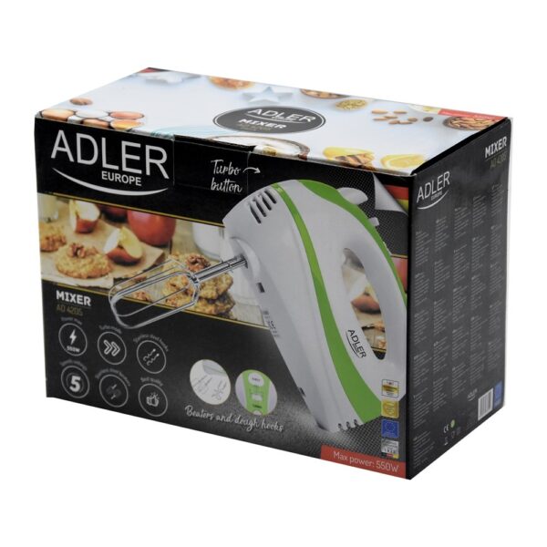 mixer adler 300 w 5 speed levels 4 accessories 3